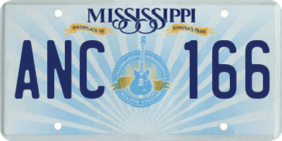 MS license plate ANC166
