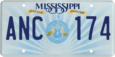 MS license plate ANC174