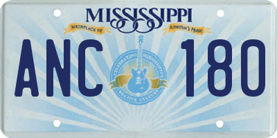 MS license plate ANC180