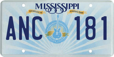 MS license plate ANC181