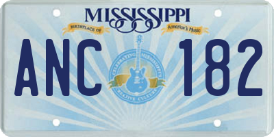 MS license plate ANC182