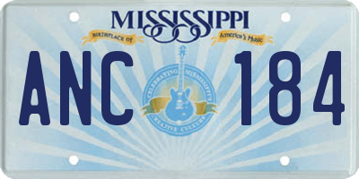 MS license plate ANC184