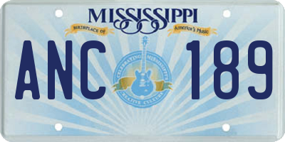 MS license plate ANC189