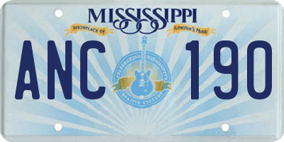 MS license plate ANC190