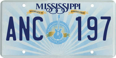 MS license plate ANC197