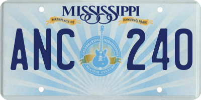MS license plate ANC240