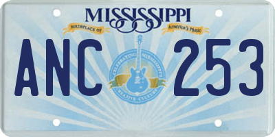 MS license plate ANC253