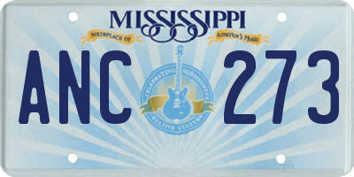 MS license plate ANC273