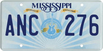 MS license plate ANC276