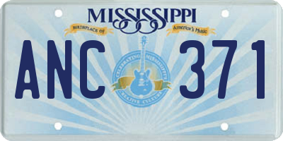 MS license plate ANC371