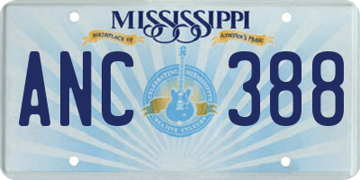 MS license plate ANC388