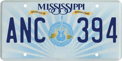 MS license plate ANC394