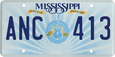 MS license plate ANC413