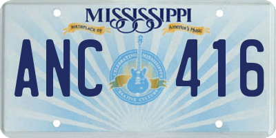 MS license plate ANC416