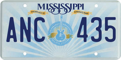 MS license plate ANC435