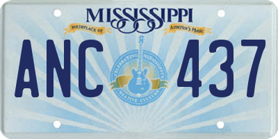 MS license plate ANC437