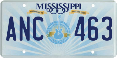 MS license plate ANC463