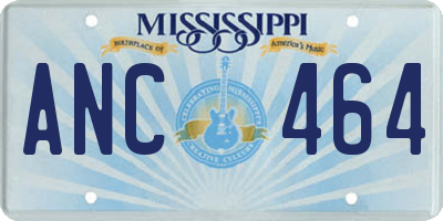 MS license plate ANC464