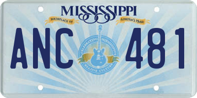 MS license plate ANC481