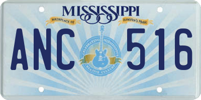 MS license plate ANC516