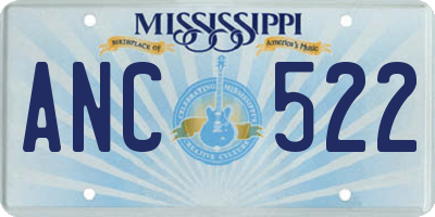 MS license plate ANC522