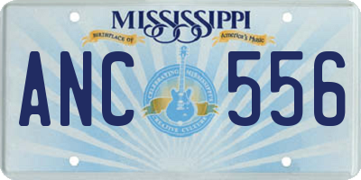 MS license plate ANC556