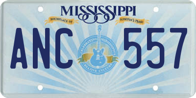 MS license plate ANC557
