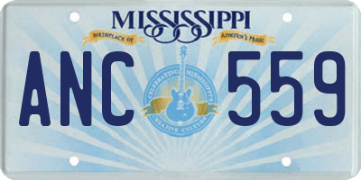 MS license plate ANC559