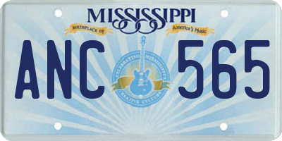MS license plate ANC565