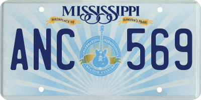 MS license plate ANC569