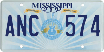 MS license plate ANC574