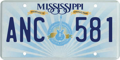 MS license plate ANC581