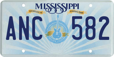 MS license plate ANC582