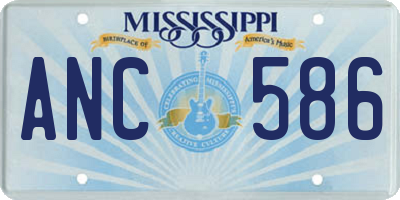 MS license plate ANC586