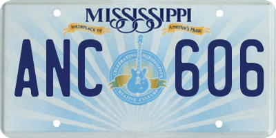 MS license plate ANC606