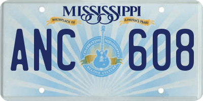 MS license plate ANC608
