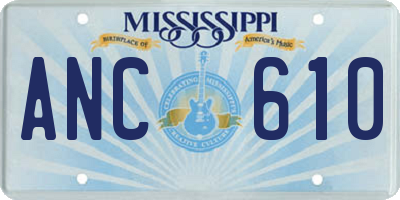 MS license plate ANC610