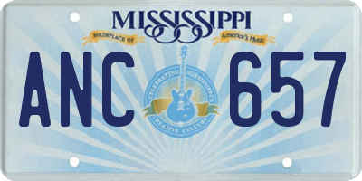 MS license plate ANC657