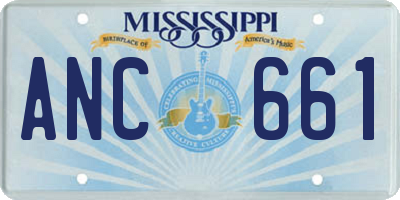 MS license plate ANC661