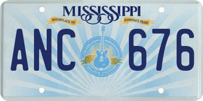 MS license plate ANC676