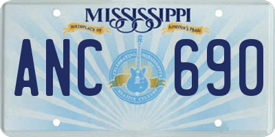 MS license plate ANC690