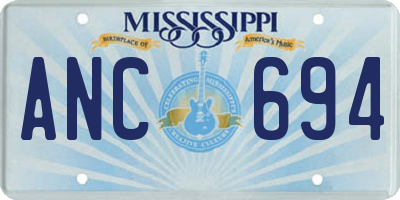 MS license plate ANC694