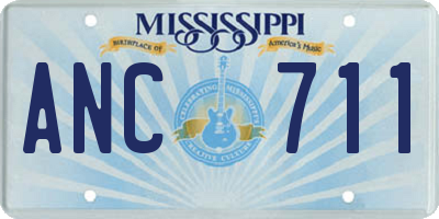 MS license plate ANC711