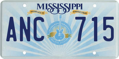 MS license plate ANC715