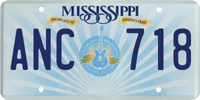 MS license plate ANC718