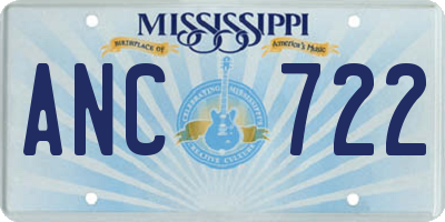 MS license plate ANC722