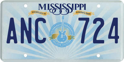 MS license plate ANC724