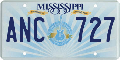 MS license plate ANC727