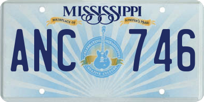 MS license plate ANC746