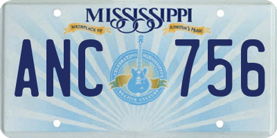 MS license plate ANC756